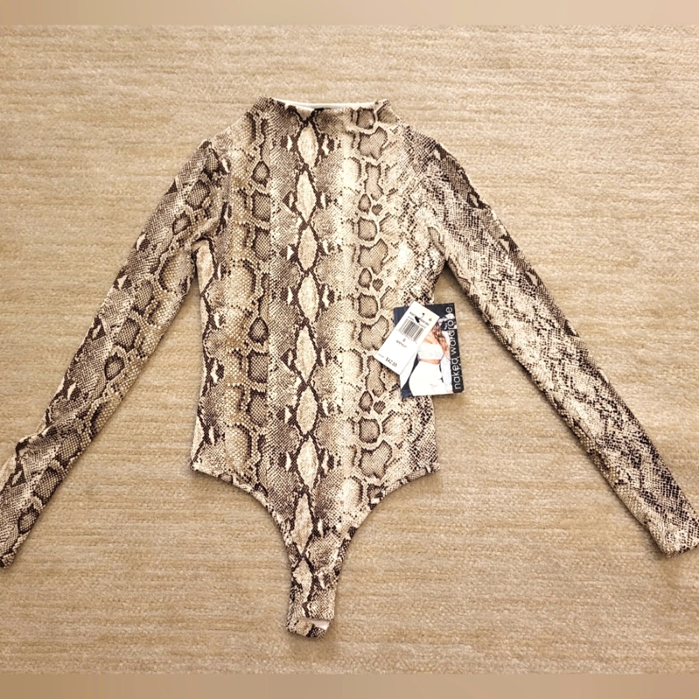 Naked Wardrobe Snake print bodysuit Small